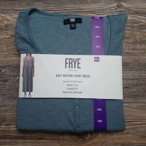 New Frye Easy Front Button Flowy Comfy Casual Stylish Dress Pockets
